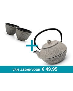 Teapot Jang with 2 mugs, concrete grey