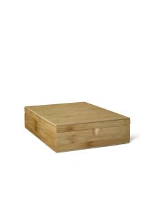 Tea box 9 compartments closed bamboo natural