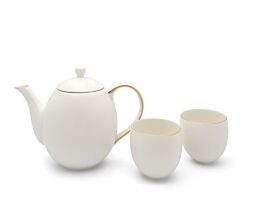 Tea set Canterbury 1.2L white + 2 mugs