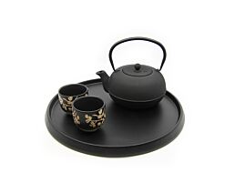 Serving tray round bamboo black Ø35x2cm