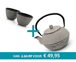 Teapot Jang with 2 mugs, concrete grey