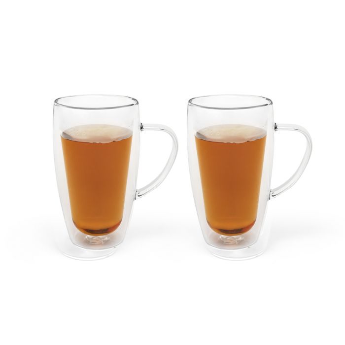 Double walled glass coffee/tea 295ml s/2