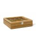 Tea Box 12 comp.with window bamboo natural
